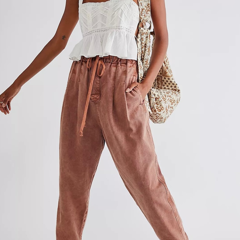 Free people paper bag style cropped pant